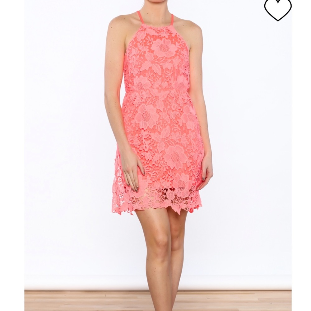Acemi peach lace tank sheath dress